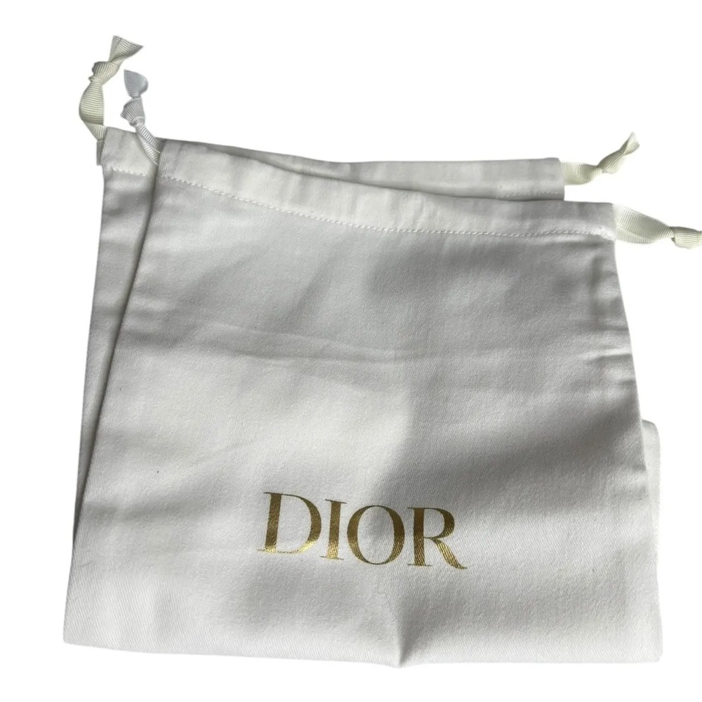 Dior White Dust Bag Pair with Gold Logo (2)